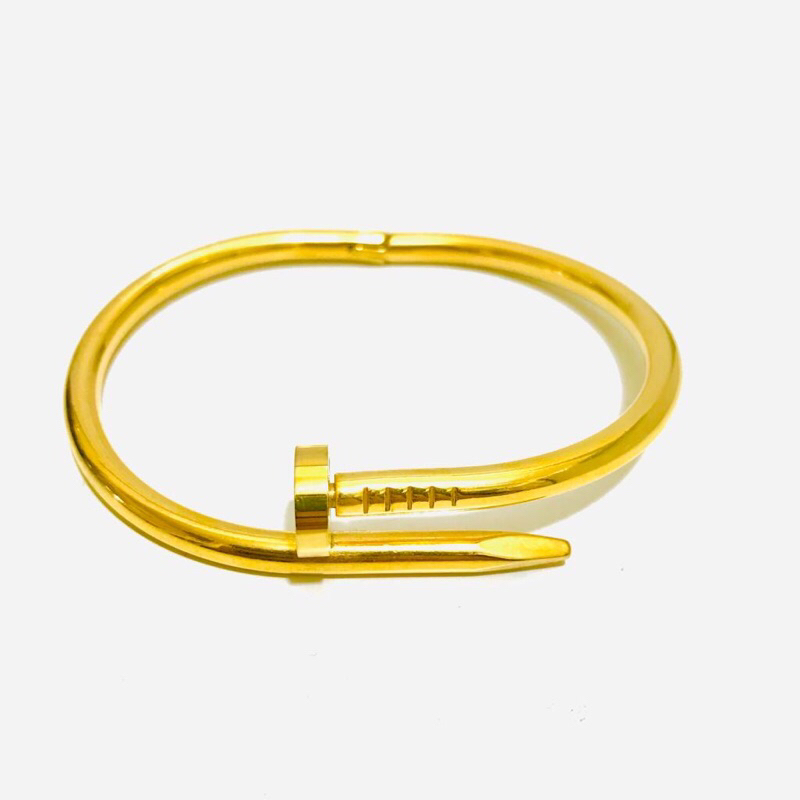 gelang paku titanium lapis emas