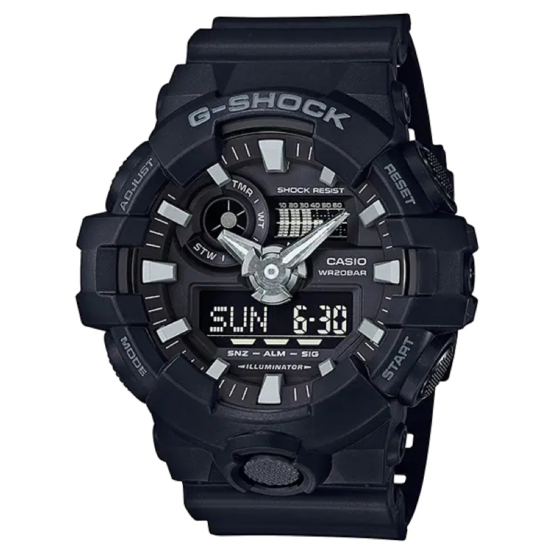 Tali karet G shock GA-700  rubber strap Full black