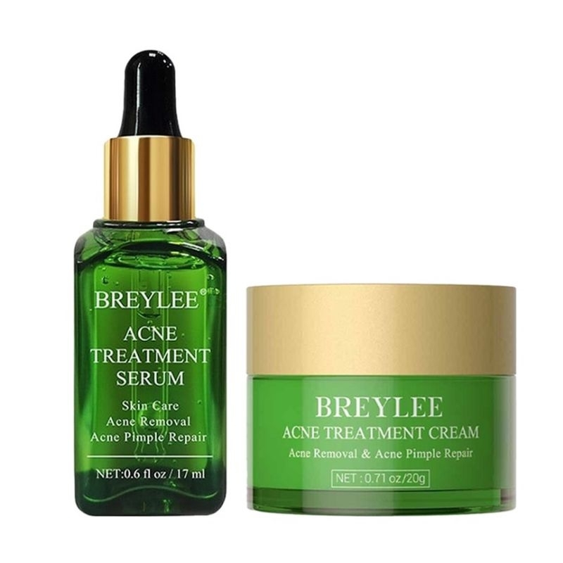 Serum Acne Treatment + Face Cream Anti Acne (2pcs)