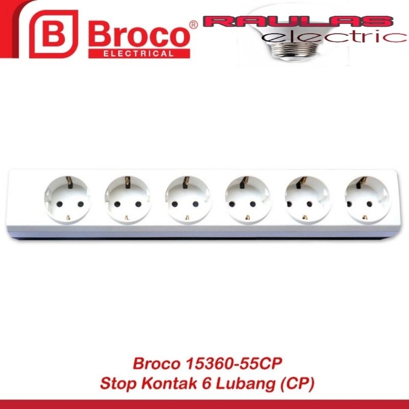 Stop Kontak Arde Broco 6 Lubang NCP - (15360) / Stop Kontak 6 Lubang Broco