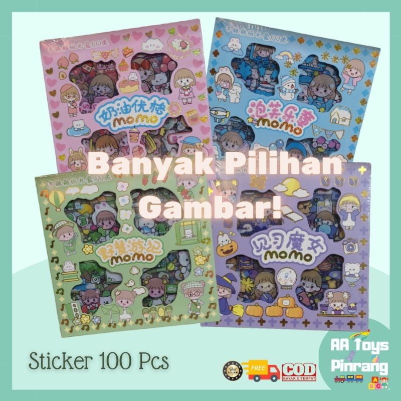 

Stiker Box 100 Lembar Stiker Aesthetic Stiker Momo Anti Air