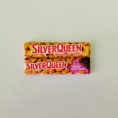 

Silverqueen Milk Chocolate Almond/Cashews 22g Kacang Mede dan Almond