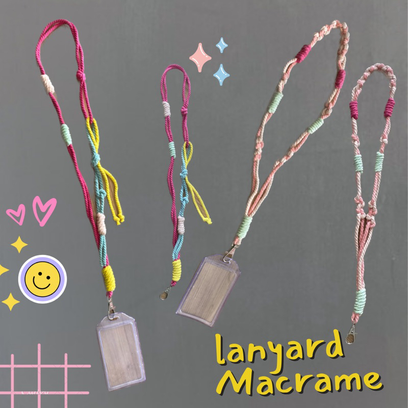 

JOY.CO Lanyard ID CARD Holder Name Tag Leather Macrame/ Id Card/ Name tag macrame/Lanyard Pods