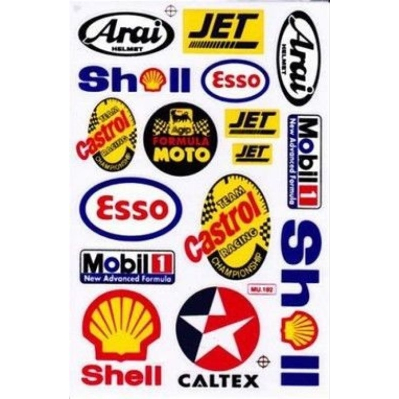 stiker motor,stiker helm,Shell esso,1 lembar,model print