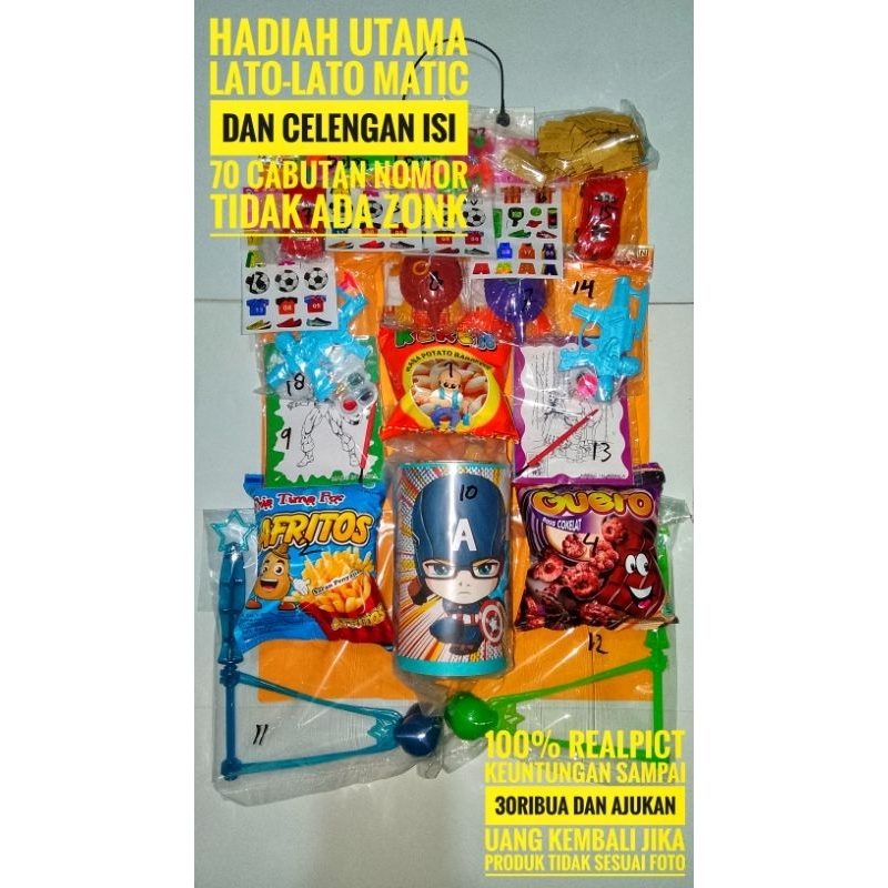 (PROMO) LOTRE BERHADIAH LATO-LATO MATIK DAN CELENGAN ISI 70 KUPON