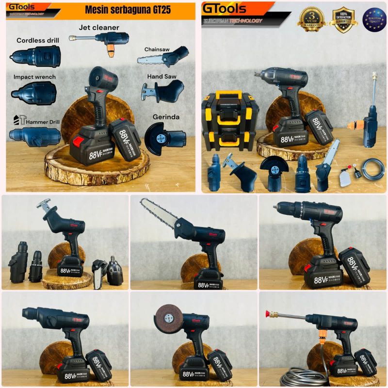 MESIN SERBAGUNA GTOOLS GT25 BISA BOR JIGSAW GERGAJI MESIN SEMPROT GERINDA OBENG SEMUA BISA