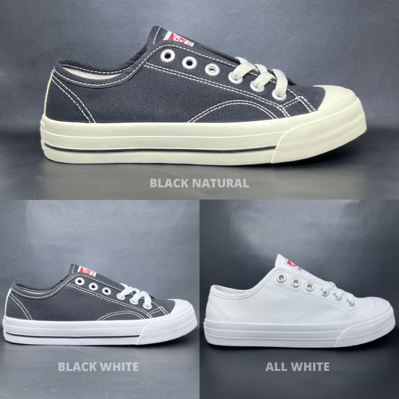 SEPATU VENTELA BASIC LOW BLACK NATURAL / BLACK WHITE / FULL WHITE ORIGINAL