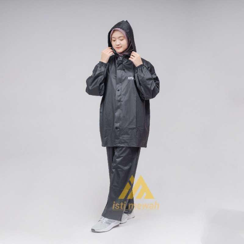 RAINCOAT AKULA JAS HUJAN PRIA WANITA ANTI REMBES Mantel Hujan DEWASA BAHAN TEBAL MURAH AWET setelan Baju Celana 100% ORIGINAL