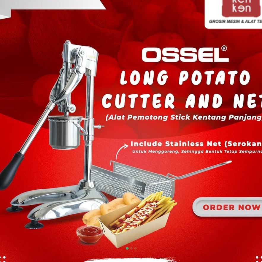 OSSEL Long POTATO + NET Long Potato Cutter Potong Kentang Panjang OSSEL