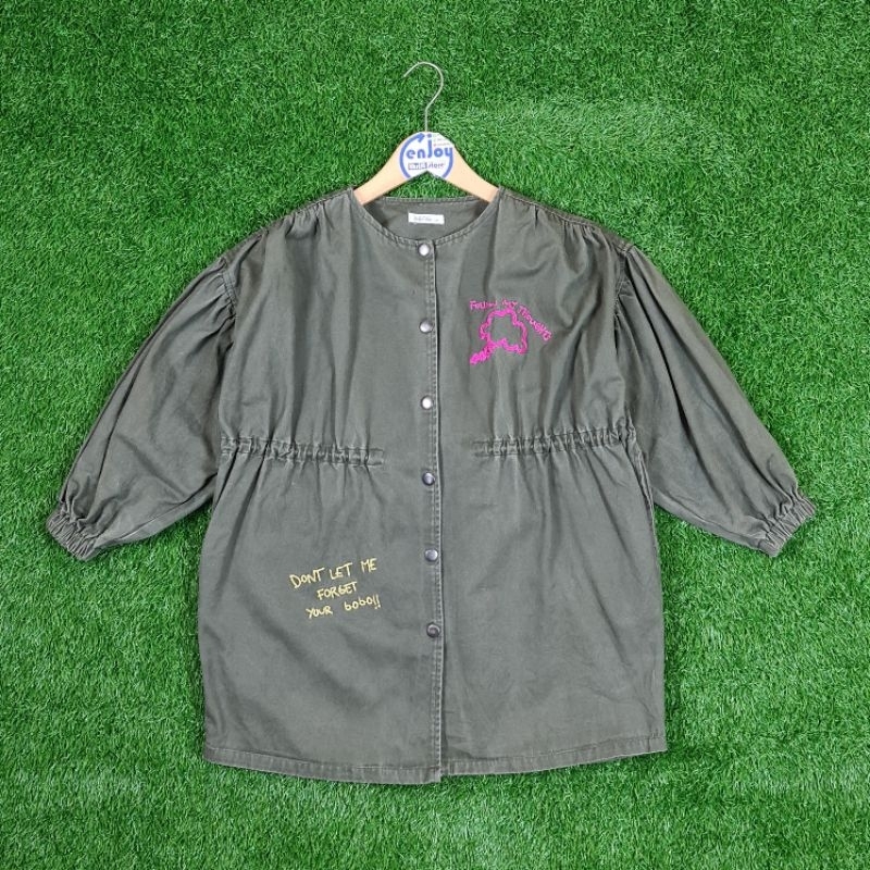 jaket fashion army MILITARY wanita BOBOTREE tangan balon second preloved