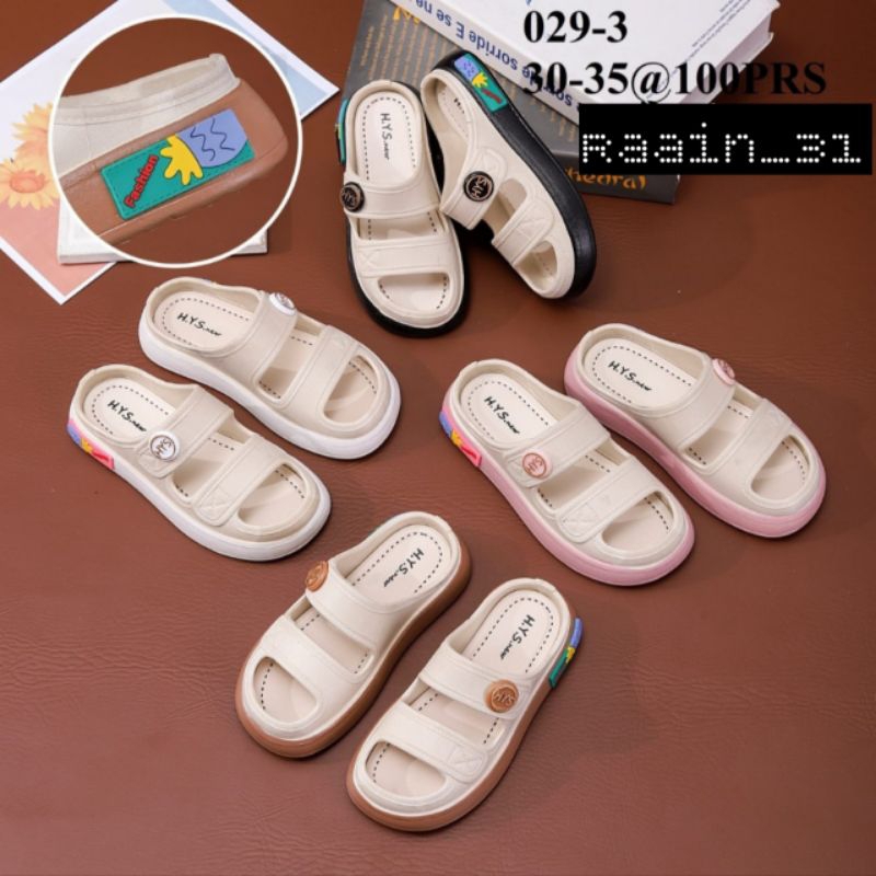 Sandal anak perempuan import ban 2 Sandal H Y S Original premium motif kancing Cute trendy Selop anak wanita nyaman anti slip