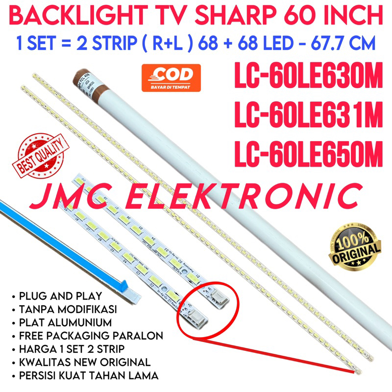 Backlight Tv Led Sharp 60 Inc LC 60LE630 60LE631 60LE650 60LE630M 60LE631M 60LE650M LC60LE630M LC60LE631M LC60LE650M Lampu BL 60in 60LE