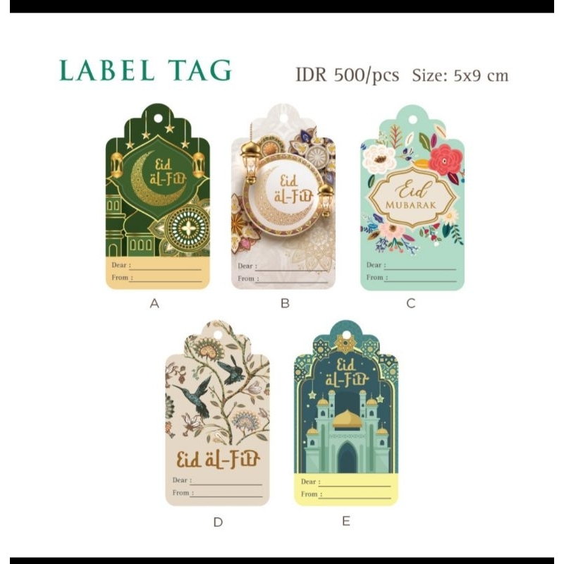 

Label tag nama pengirim lebaran Eid hias kado lebih menarik