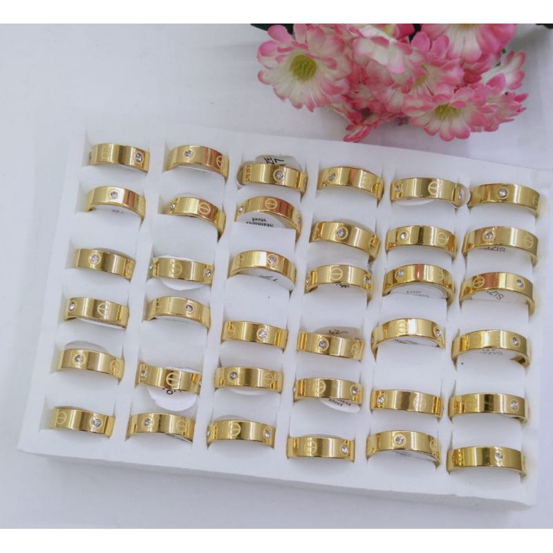 cincin titanium brand anti luntur perhiasan wanita