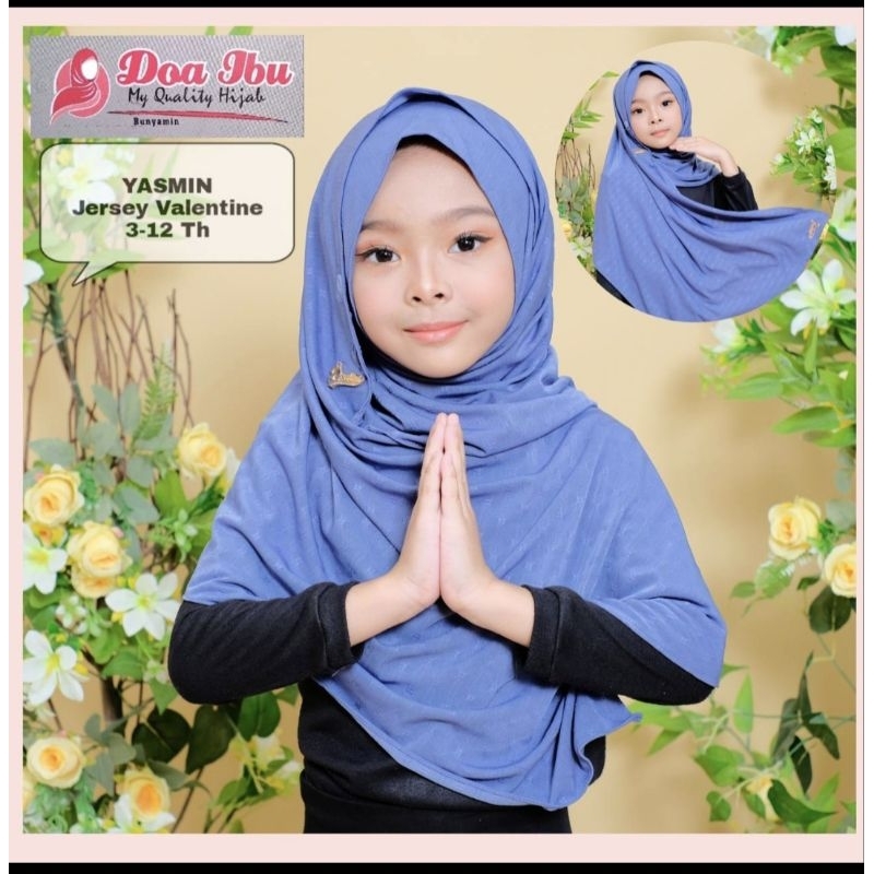 666 Jilbab Pashmina Doa Ibu instant jahit Dagu kancing Yasmin Jersey Valentine/Hijab Doi Ori By Buny
