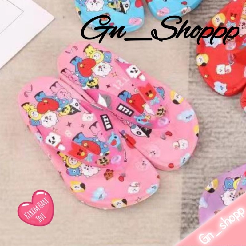 30-35 Sandal Jepit Anak Karakter BT21 Import 5118-X1