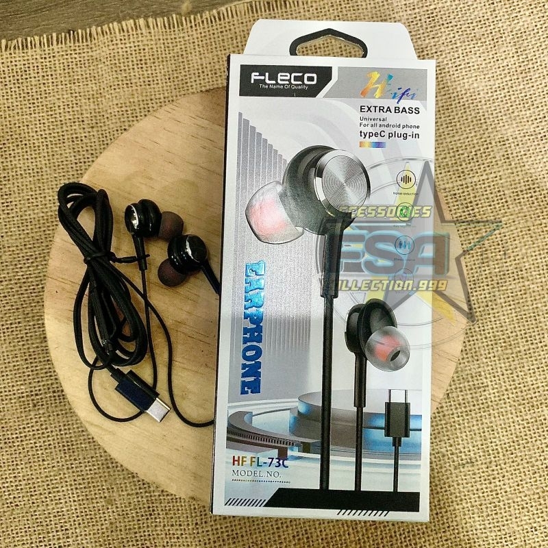 Earphone/Headset FLECO FL-73C Type C Hifi Sound Extra Bass Stereo Headset/Handsfree Jack Audio Usb Type C Plug in For A33 A53 M52 A73 S10 S20 S21 Note 10 20 Handsfree Extraa Bass Stereo