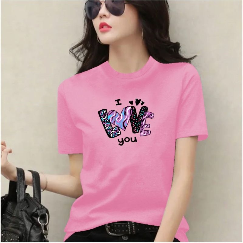 fbyoung kaos atasan wanita/t-shirt kaos spandex lengan pendek