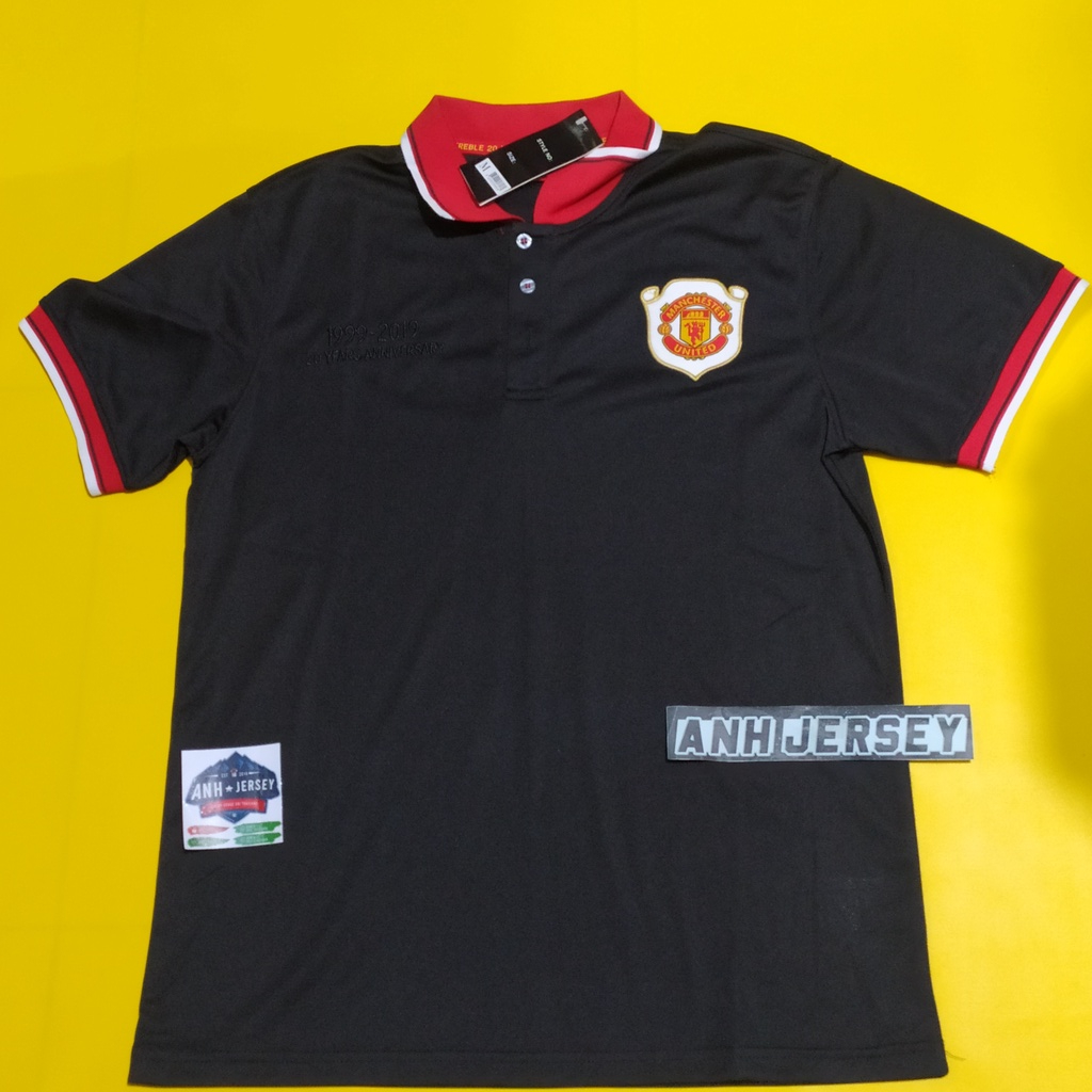 POLO TSHIRT (MU) HITAM BORDIR