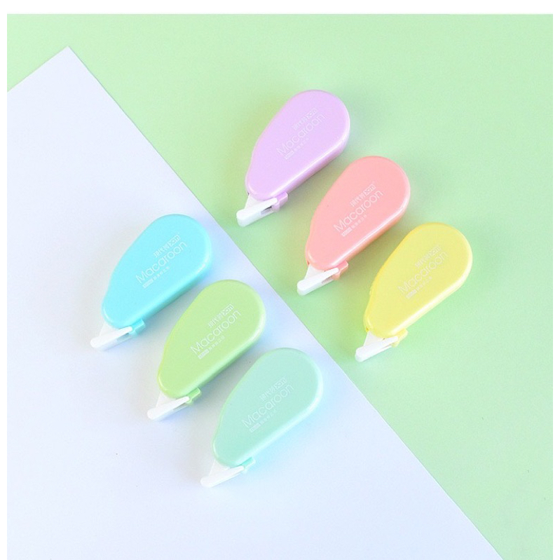 KENSHO Correction Tape Tipex Set Macaroon Candy Colour Aesthetic Isi 6 / Tip-ex Roll Kertas / Tipe-x Kering / Pita Penanda