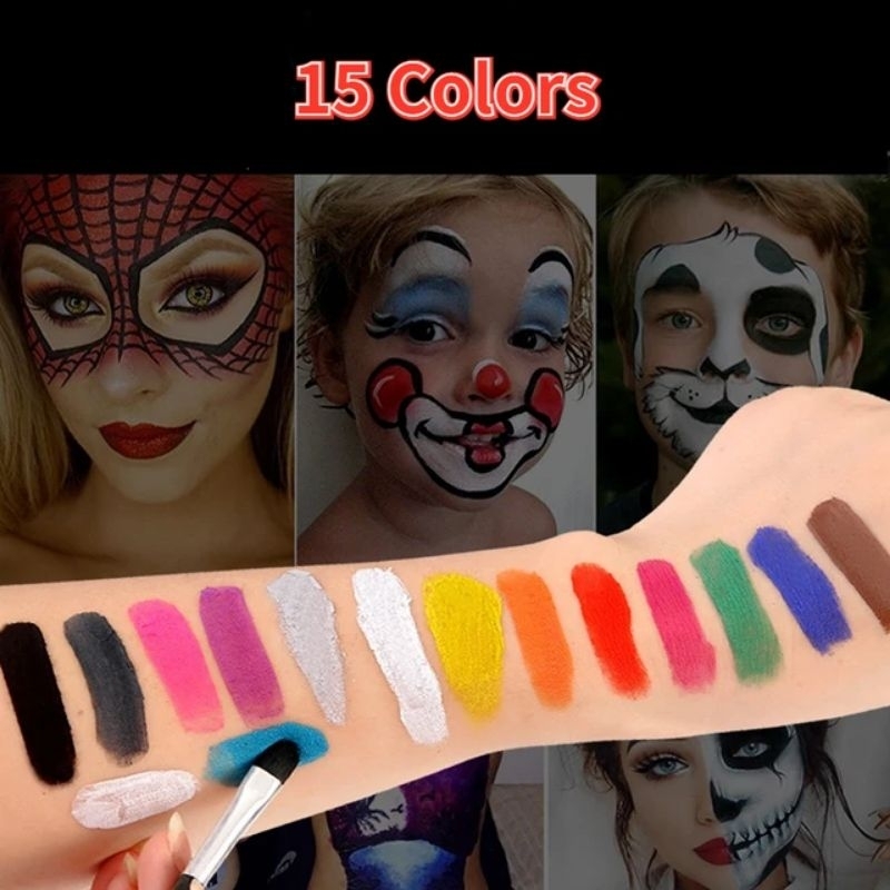 Based Water Face Body Painting 15 Color Free Brush