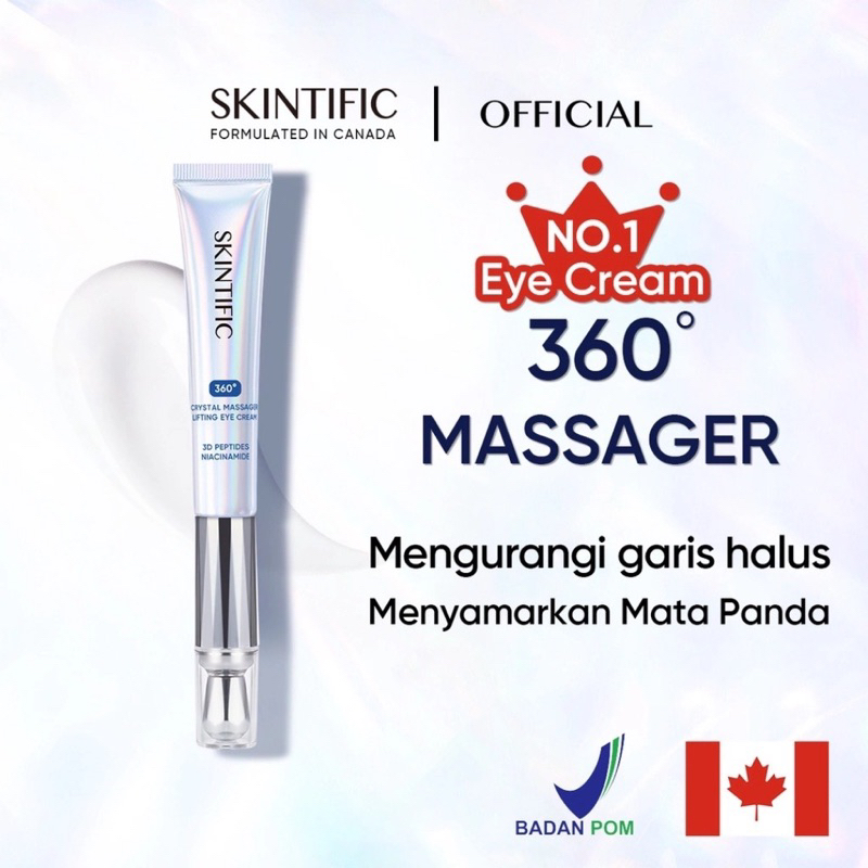 SKINTIFIC - 360 Crystal Massager Lifting Eye Cream Eye Gel Serum Untuk Mata Panda Kantung Mata Hitam