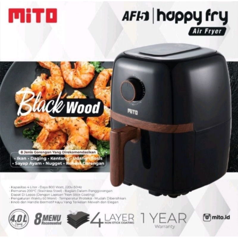 MITO AF5 / AF 5 AIR FRYER HAPPY FRY 4 LITER GARANSI RESMI