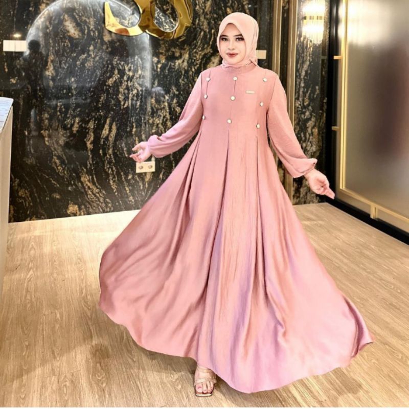 Dress kancing simpel ORI BRAND SHELLASAUKIA