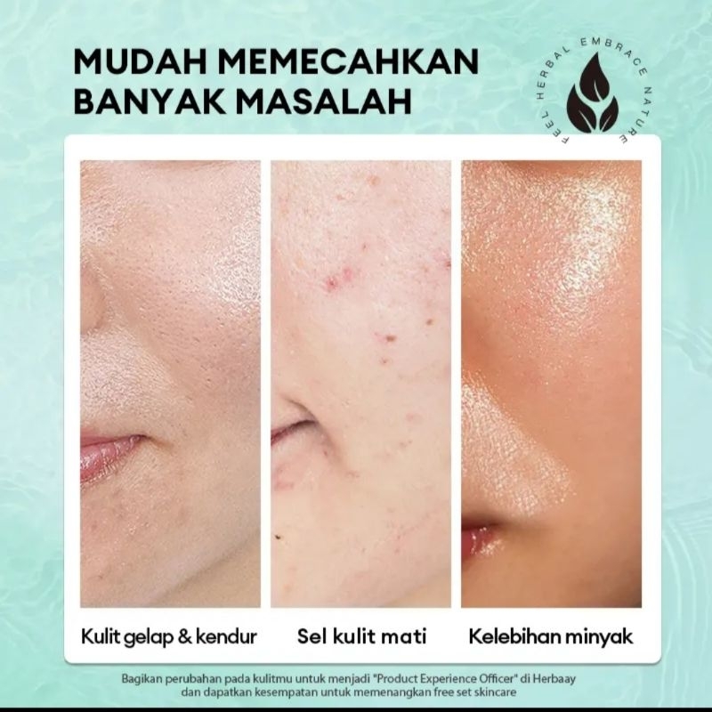 HerBaay Face Exfoliating Gel Centella Asiatica Peeling Gel Brightening 80g BPOM