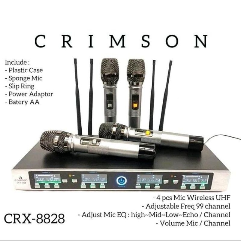 Mic Wireless Crimson CRX 8828 Original Crimson CRX8828 4 Mic