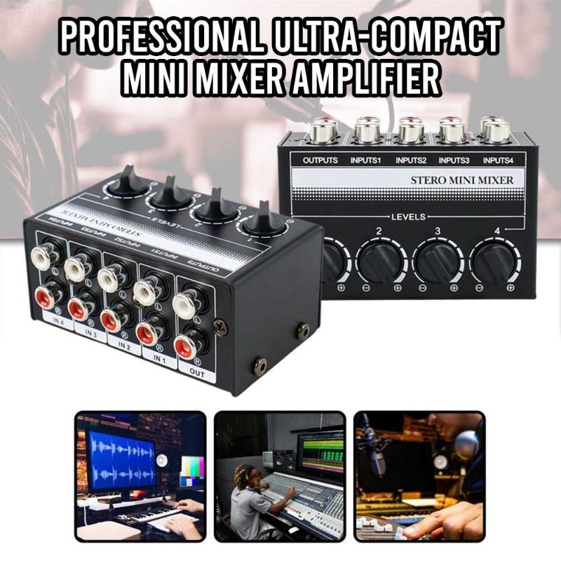 Professional Ultra Compact Mini Mixer Amplifier 4 Channel