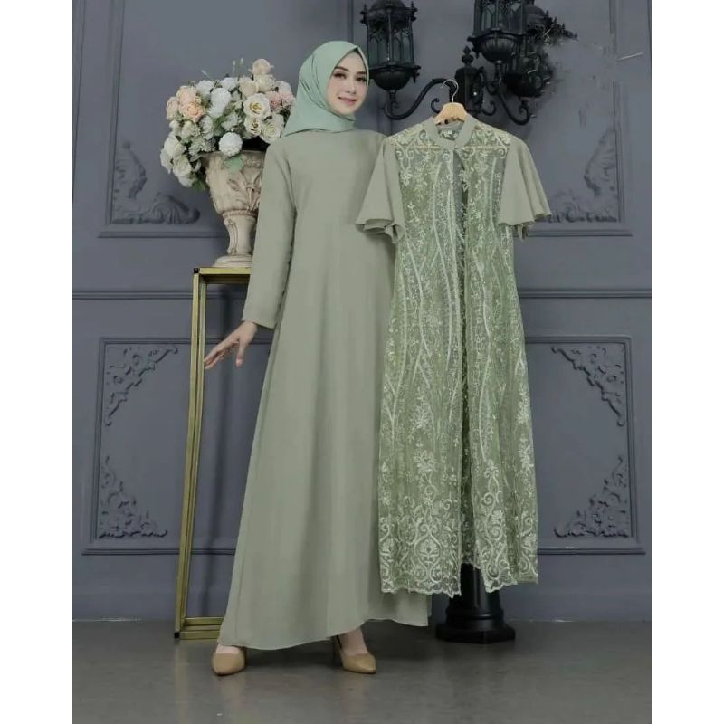 RANIA OUTER LEPAS/GAMIS BROKAT/GAMIS BRIDESMAIDS/GAMIS PESTA/GAMIS SERAGAM