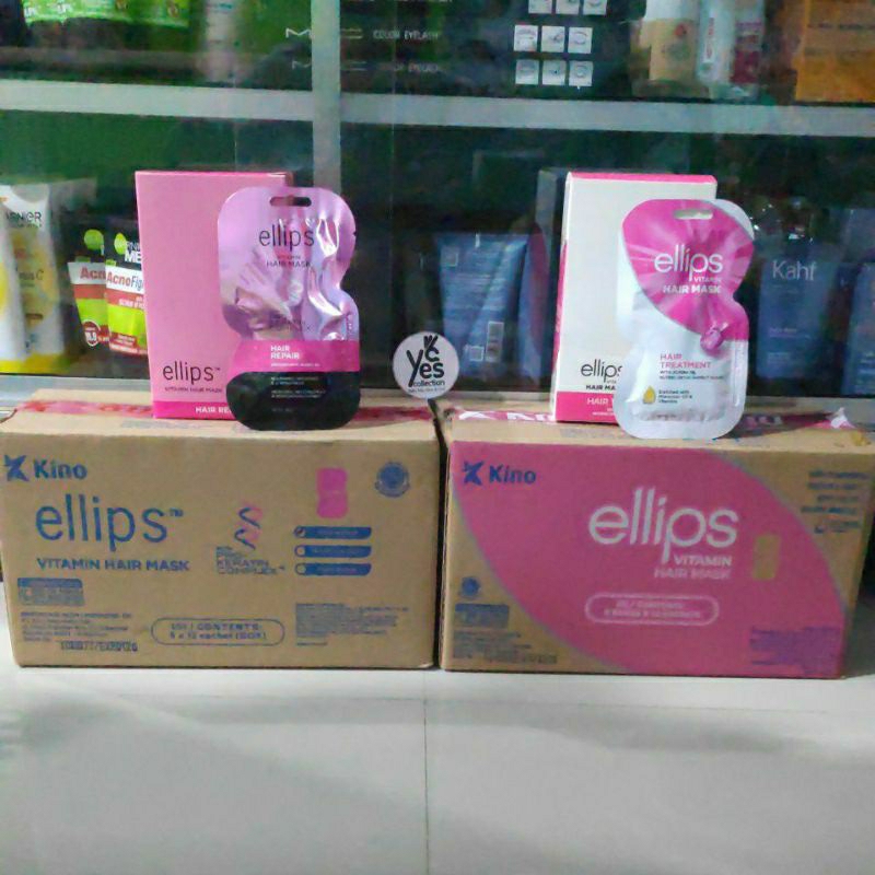 Ellips Vitamin Hair Mask 1 Box isi 12 Sachet Hair Treatment - Repair Pro kerantin complex Elips Elip Saset Nutrisi Nutri Color Volume Miracle Smooth Shiny untuk Perawatan Rambut Rusak Hair Care