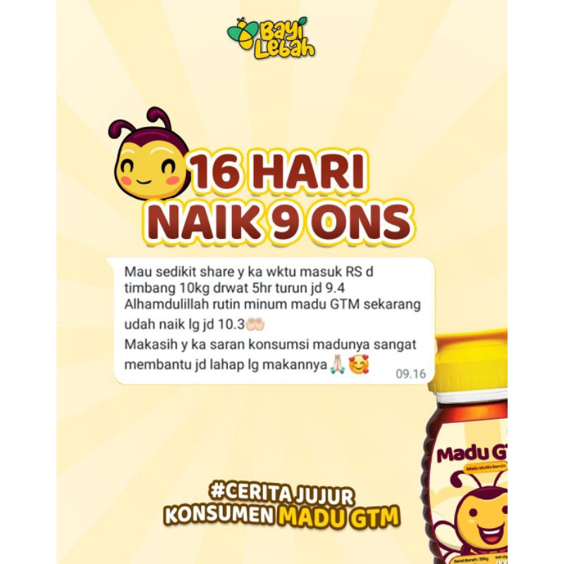 MADU GTM 150gr | MADU Penambah Nafsu Makan | Madu Original 100% | Madu Anak dan Bayi