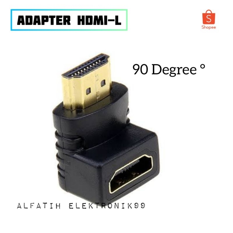 ADAPTER HDMI L MALE TO FEMALE UNTUK SUDUT SUDUT SEMPIT