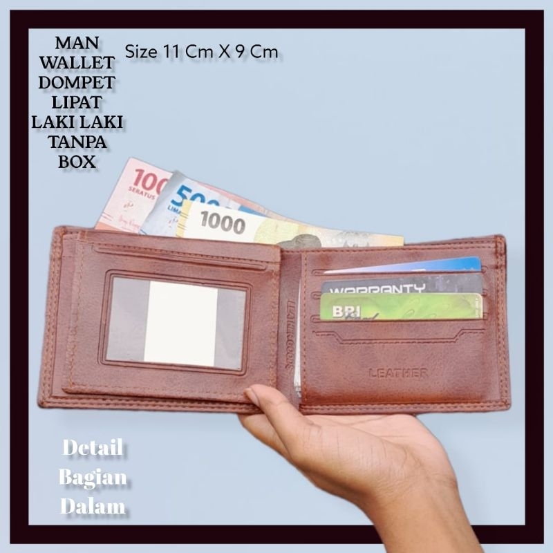 MAN WALLET DOMPET LIPAT LAKI LAKI TANPA BOX