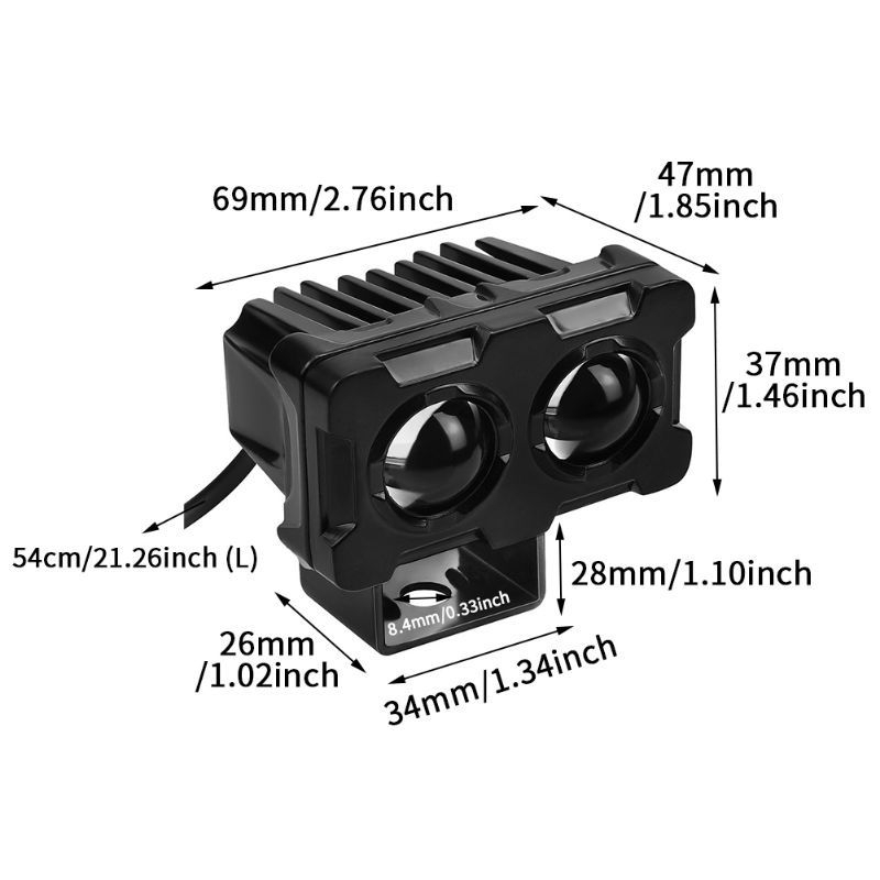 Lampu Tembak Sorot LED Laser 2 mata / lampu tembak SQL 2 mata polos super terang