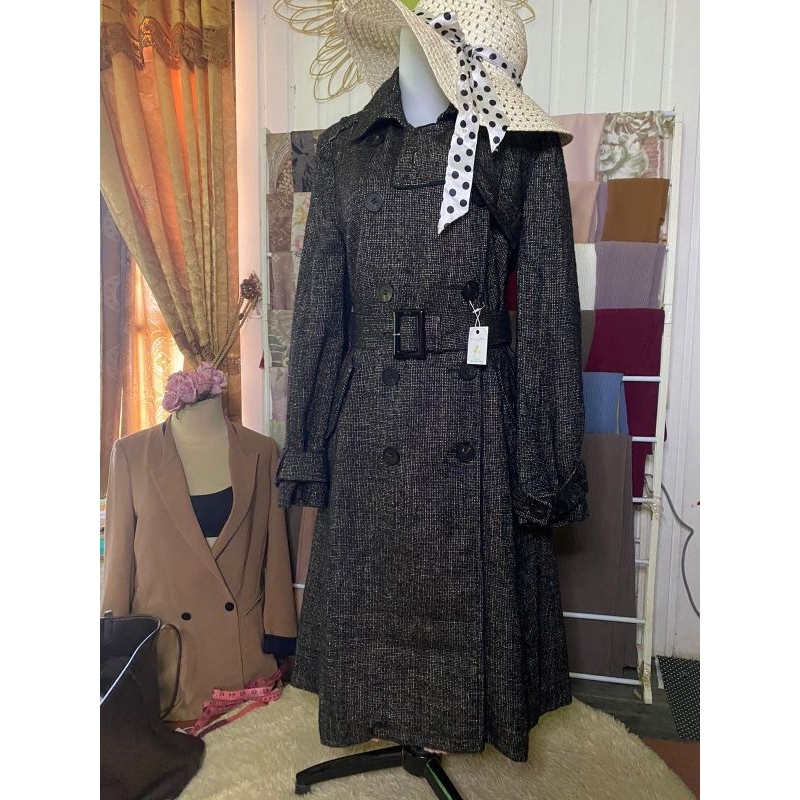 long coat wol premium motif mewah