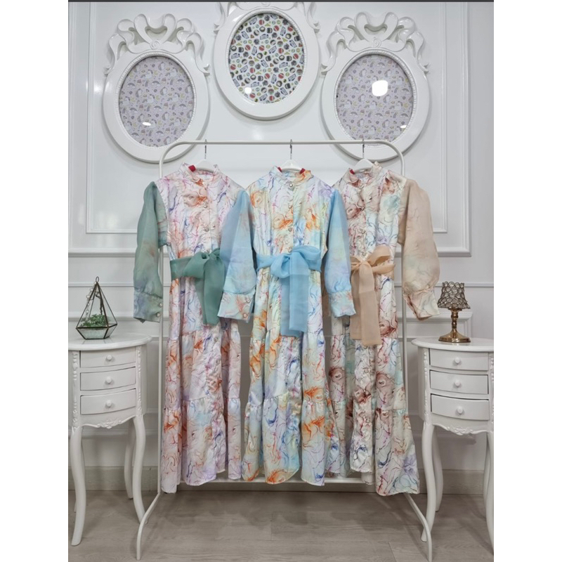 Meijiwang Marmer Tunik | Silky & Organza
