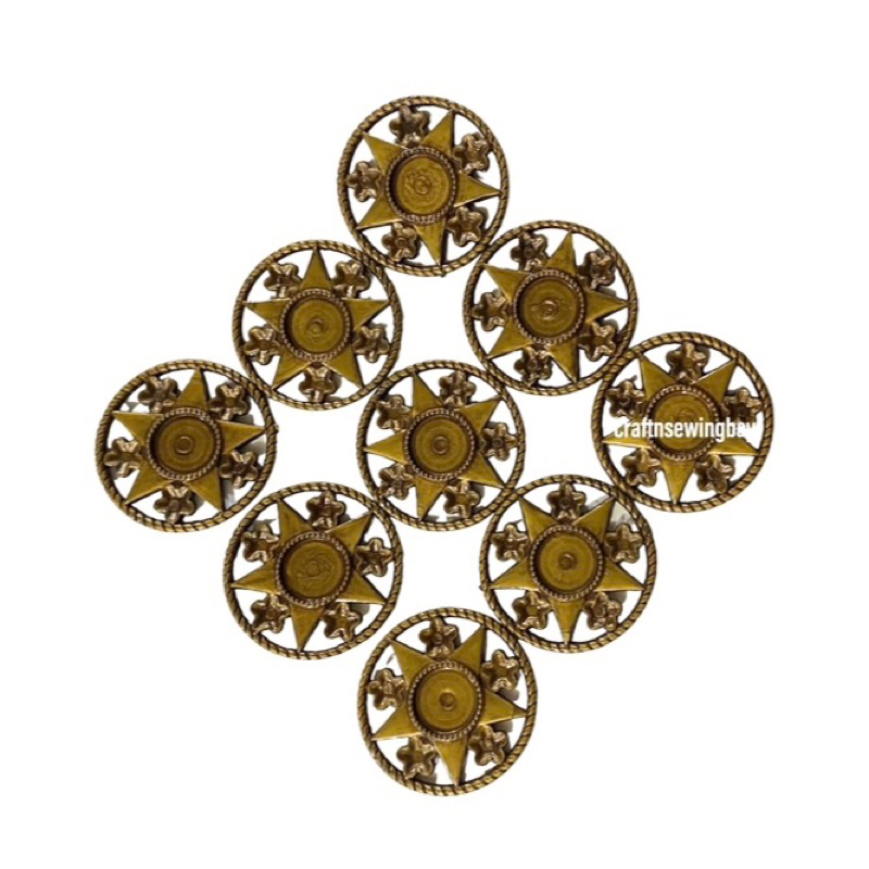 Manik Tempel Bintang/ Aksesoris DIY/ Manik Antique isi 10