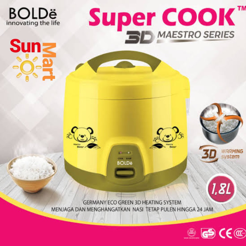 BOLDe SUPER COOK MAESTRO 3D 1,8 L - Rice Cooker Premium 3 in 1