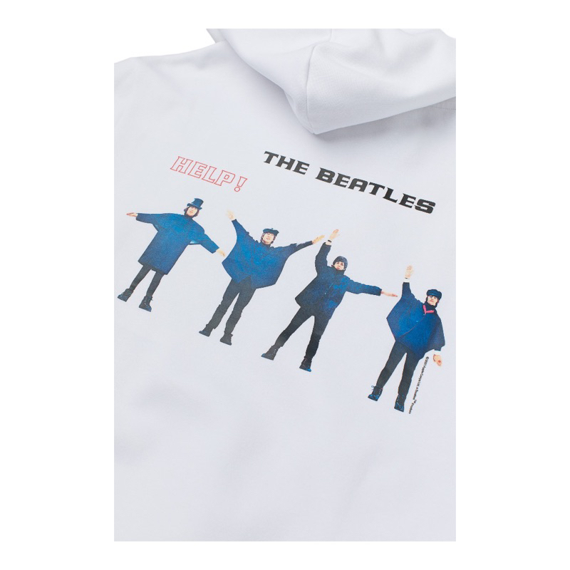 ( 8.8 ) Hoodie Unisex Sablon The Beatles Help, Flecee Katun Lembut Tebal, Free Papperbag