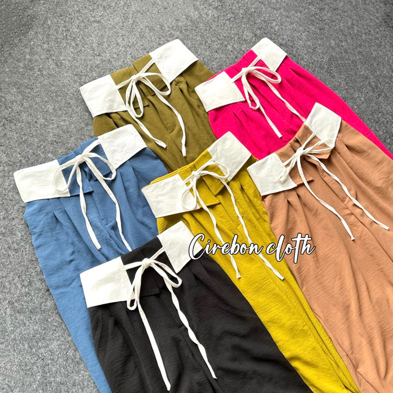 JISSO PANTS | CULLOTE HIGHWAIST LOOSE PANTS | KULOT KERAH TALI | COLLAR PANTS