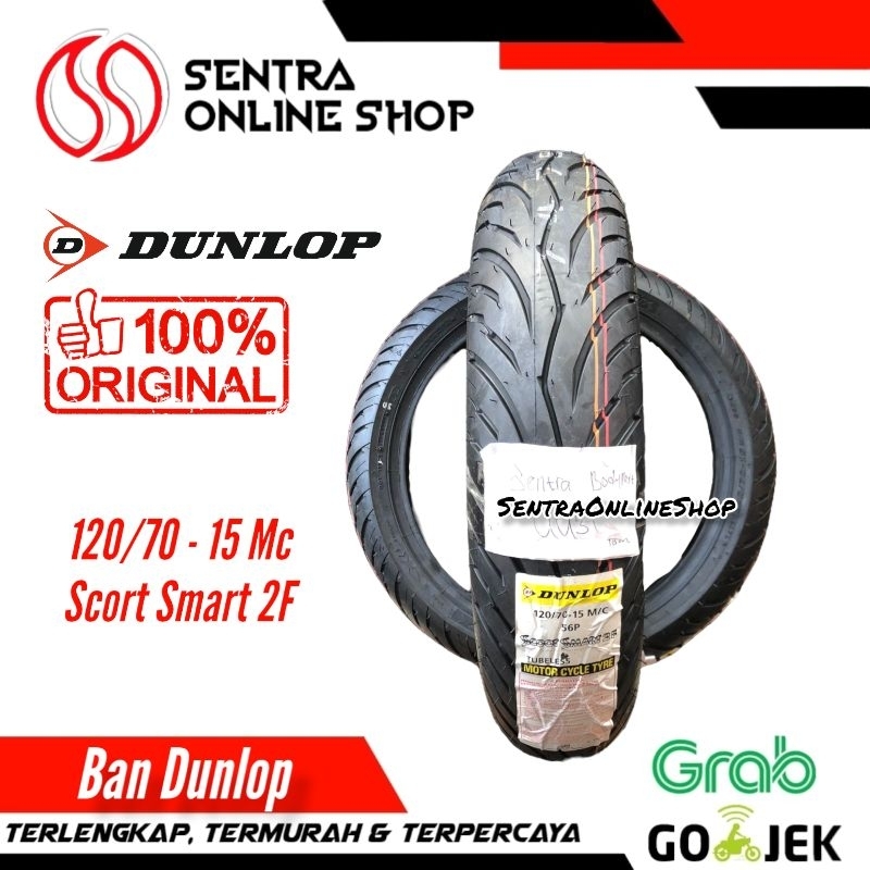 Ban luar tubles tubeless depan xmax 120 70 15 scoot smart 2 dunlop