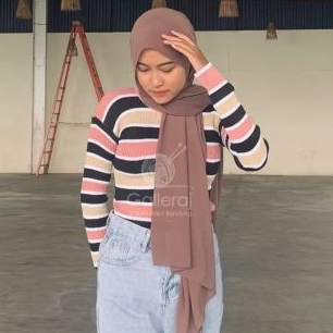 knit Inner bianca Strip sweater rajut By Galleraj