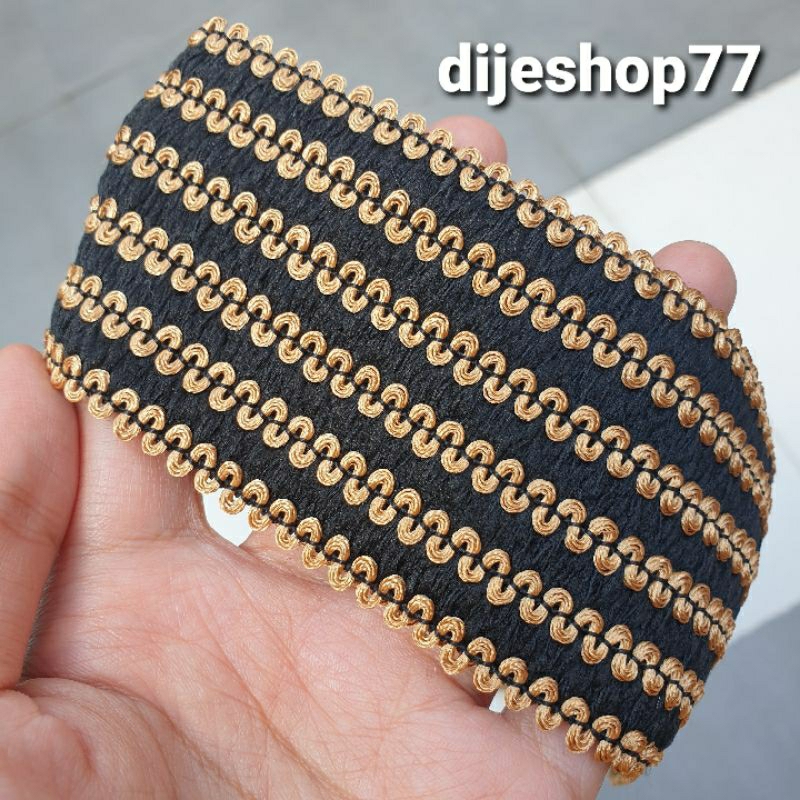 Renda Emas 6cm ( ROLL ) / Renda Lebar 6 cm / Renda Sultan / Renda Viral / Renda Elastis / Renda Gomb
