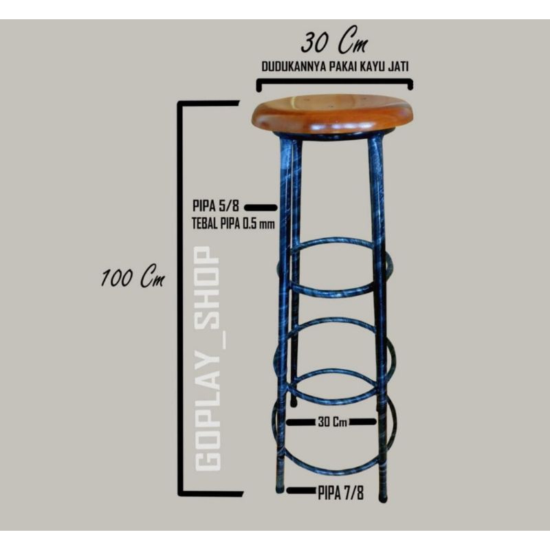 kursi bakso/kursi cafe/kursi bar tinggi 100 cm