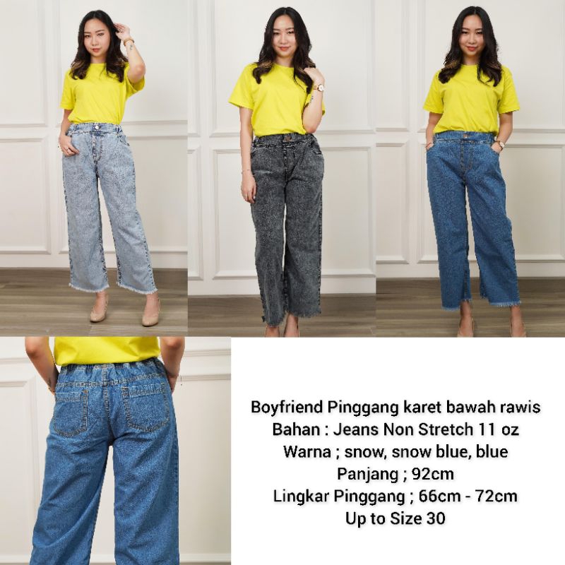 Boyfriend kulot jeans bawah rawis