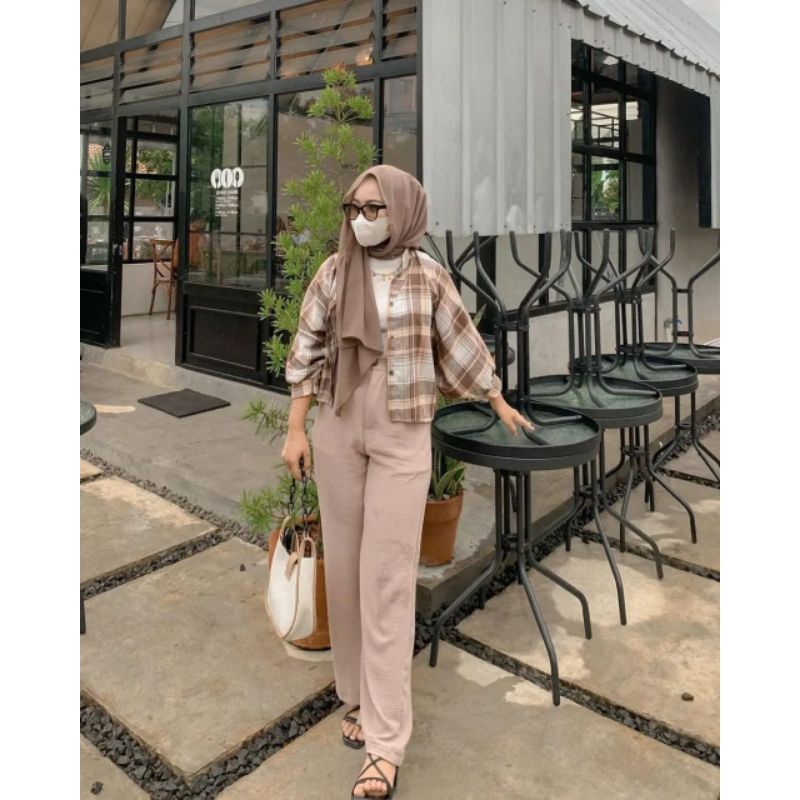 kemeja tamara batwing flanel