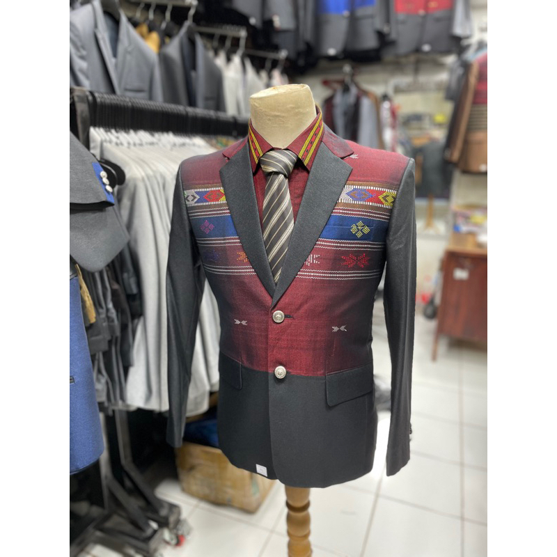 JAS PRIA /JAS KOMBINASI ULOS /JAS FORMAL /ULOS SADUM | SLIMFIT atau REGULER